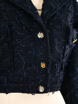 Cropped Fringe Trim Jacket Jacket arcadeshops.com