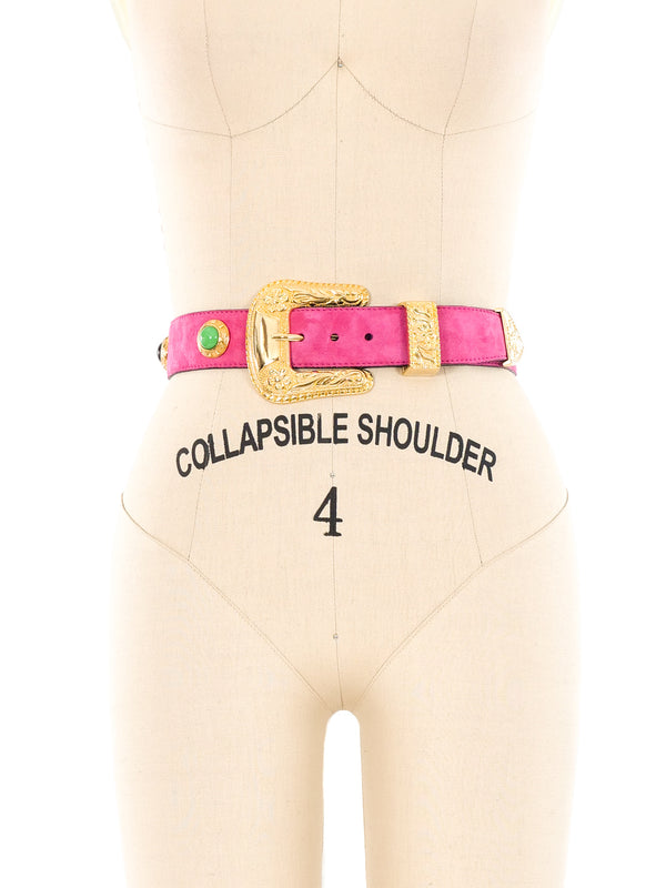 Escada Pink Suede Belt Accessory arcadeshops.com