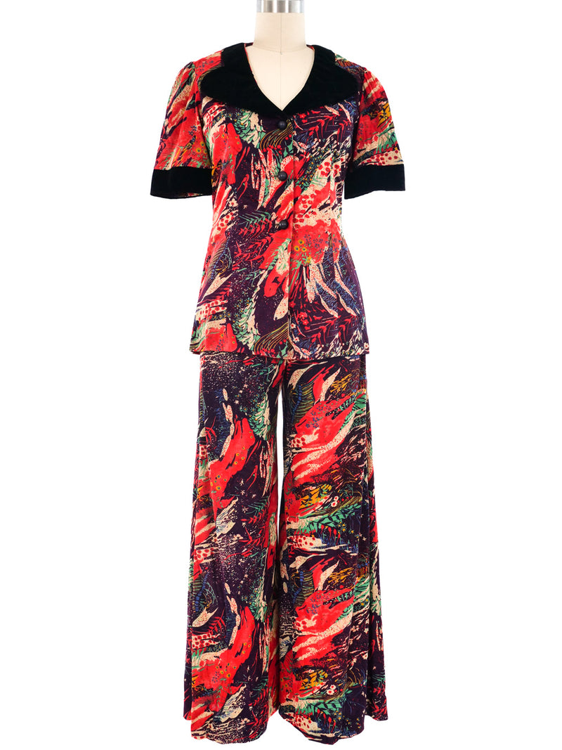 Floral Printed Pant Ensemble Suit arcadeshops.com