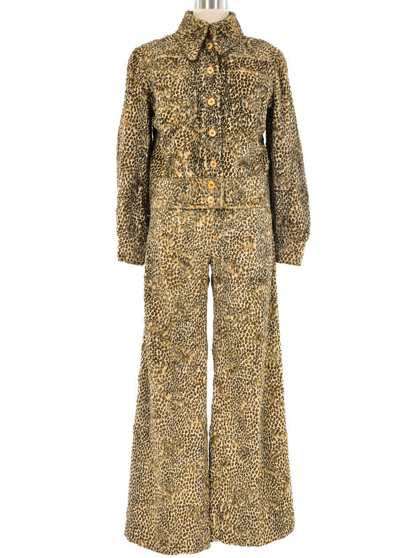 Leopard Printed Faux Fur Ensemble Suit arcadeshops.com