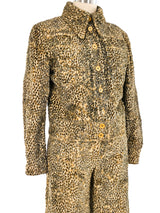 Leopard Printed Faux Fur Ensemble Suit arcadeshops.com