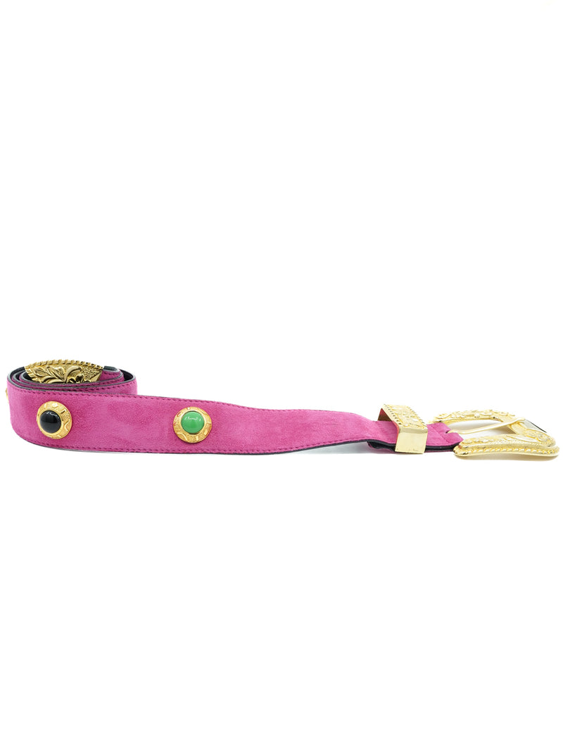 Escada Pink Suede Belt Accessory arcadeshops.com