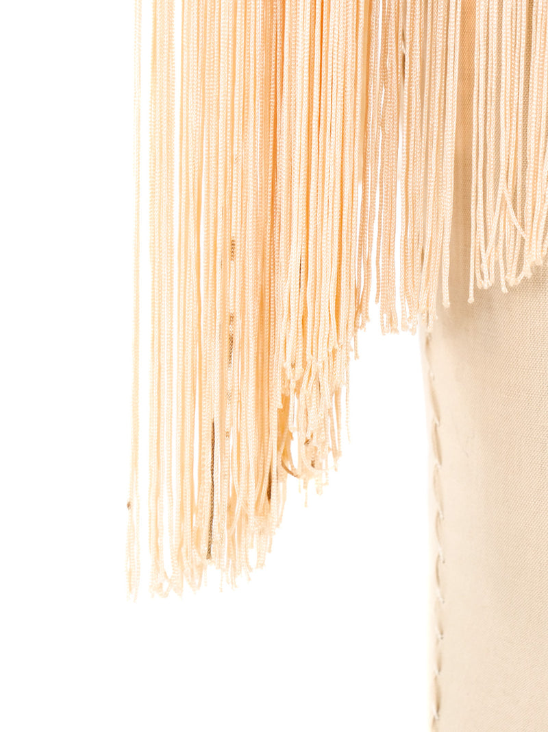 Floral Embroidered Fringed Shawl Jacket arcadeshops.com