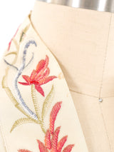 Floral Embroidered Fringed Shawl Jacket arcadeshops.com