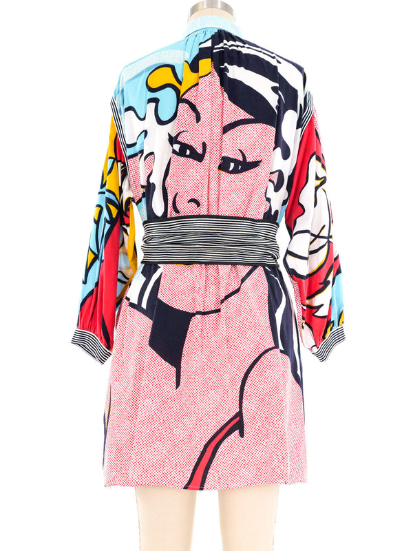 Pop Art Printed Belted Shirt Dress Dress arcadeshops.com