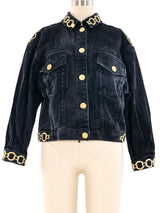 Chainlink Embroidered Denim Jacket Jacket arcadeshops.com