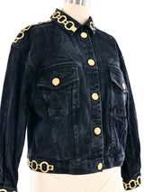 Chainlink Embroidered Denim Jacket Jacket arcadeshops.com