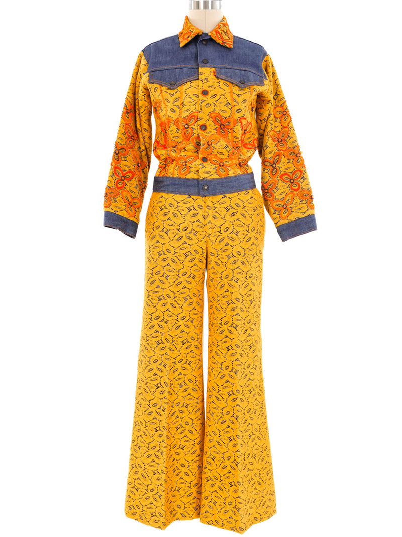 Levis Embroidered Lace Denim Suit Suit arcadeshops.com