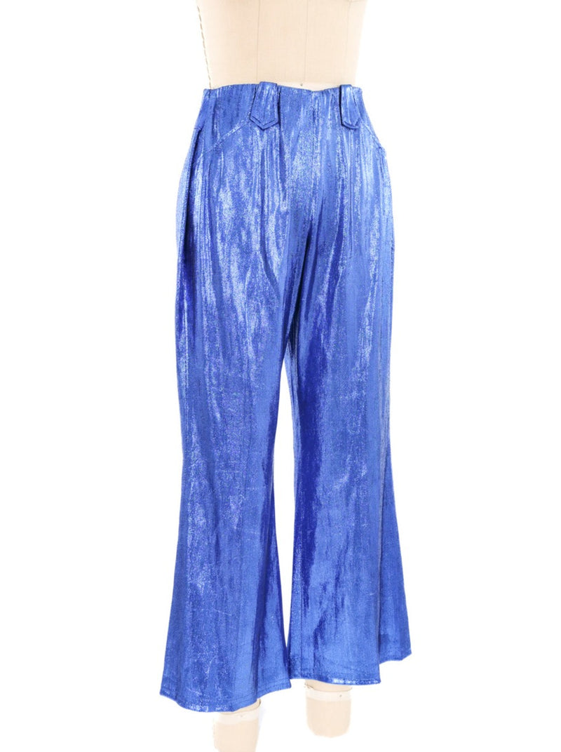 Metallic Blue Western Pants Bottom arcadeshops.com