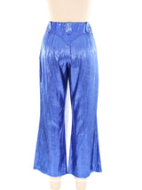 Metallic Blue Western Pants Bottom arcadeshops.com