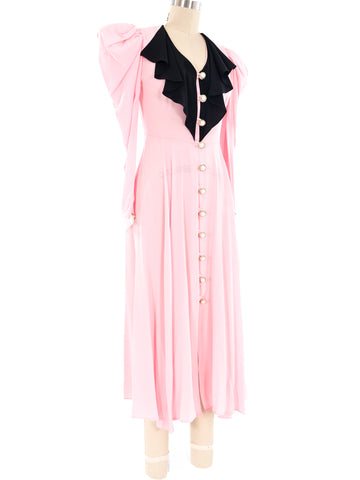 Rodarte Puff Sleeve Silk Dress