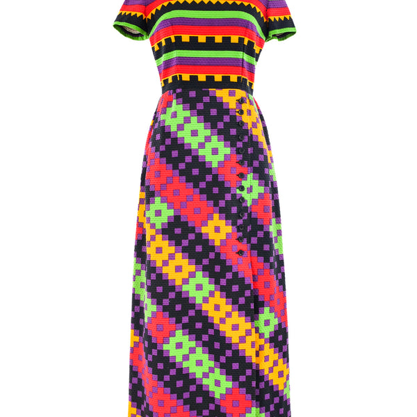 Lanvin Geometric Print Maxi Dress