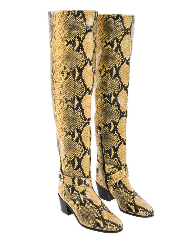 Jimmy Choo Python Printed Leather Boots Accessory arcadeshops.com