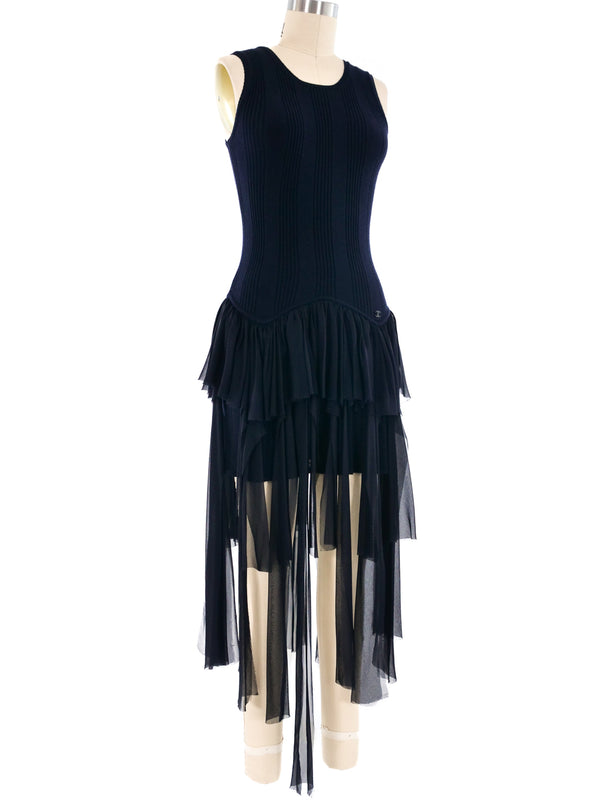Chanel Chiffon Fringed Tank Dress Dress arcadeshops.com