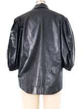 Yves Saint Laurent Puff Sleeve Leather Jacket Jacket arcadeshops.com