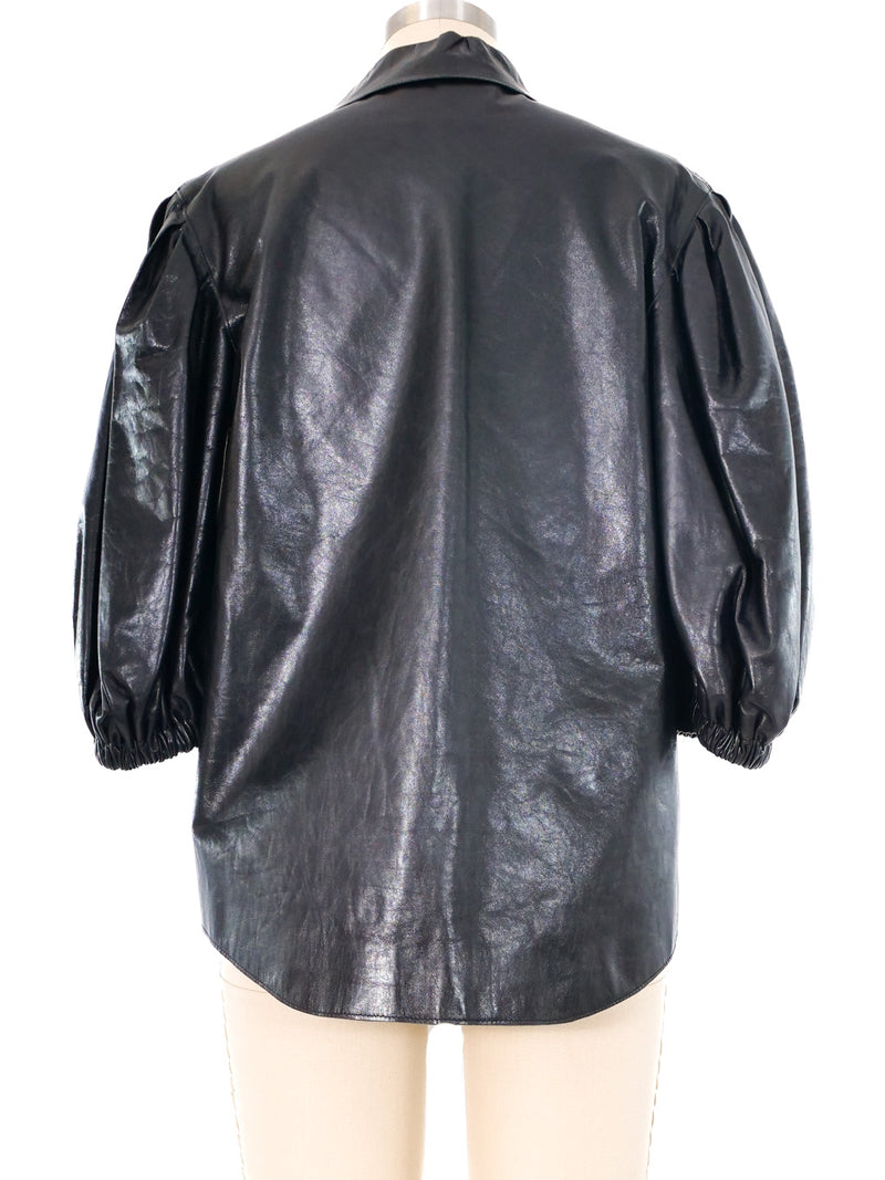 Yves Saint Laurent Puff Sleeve Leather Jacket Jacket arcadeshops.com
