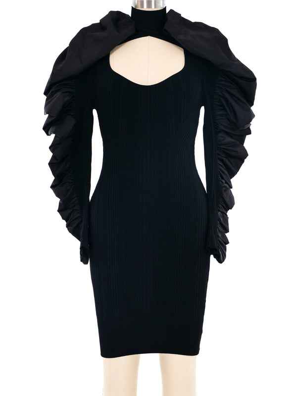 Herve Leger Ruffle Sleeve Mini Dress Dress arcadeshops.com