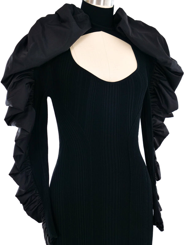 Herve Leger Ruffle Sleeve Mini Dress Dress arcadeshops.com