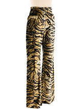 Yves Saint Laurent Animal Printed Velvet Trousers Bottom arcadeshops.com