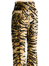 Yves Saint Laurent Animal Printed Velvet Trousers Bottom arcadeshops.com