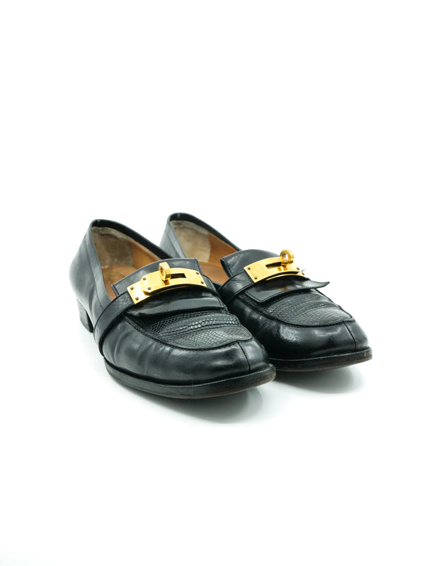 Hermes Turn Lock Penny Loafers, 40 Accessory arcadeshops.com