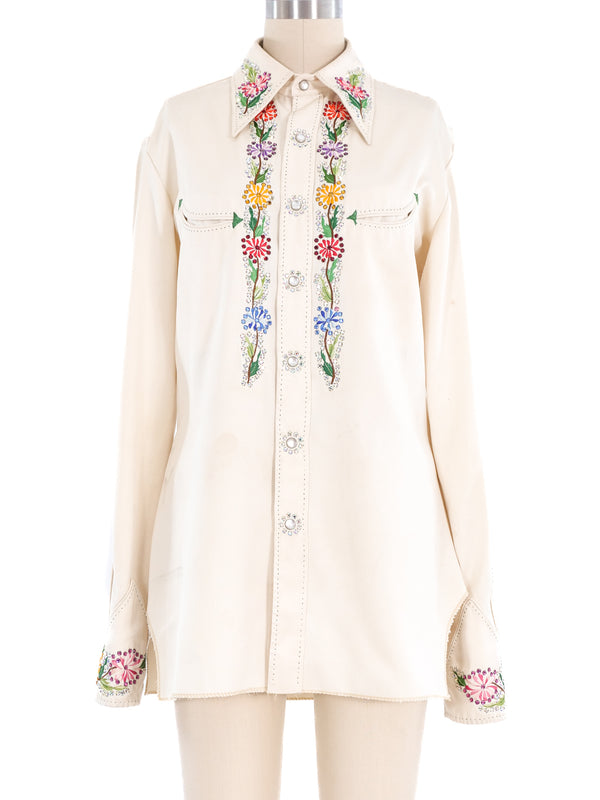 Nudie's Embroidered Rhinestone Snap Front Shirt Top arcadeshops.com