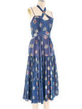 Ossie Clark Celia Birtwell Floral Printed Halter Dress Dress arcadeshops.com