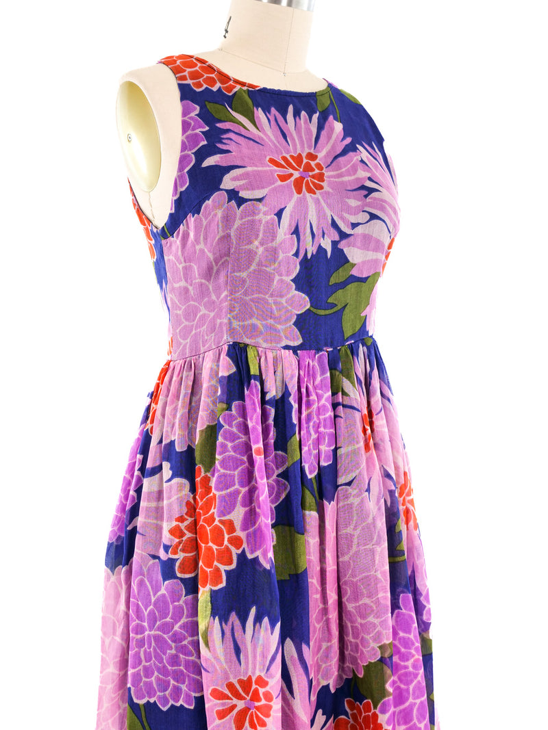 Hanae Mori Floral Printed Silk Maxi Dress Dress arcadeshops.com