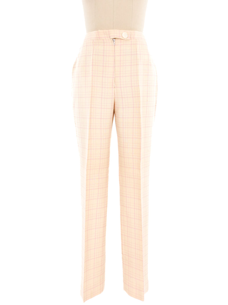 1960's Checkered Crepe Pant Suit Suit arcadeshops.com