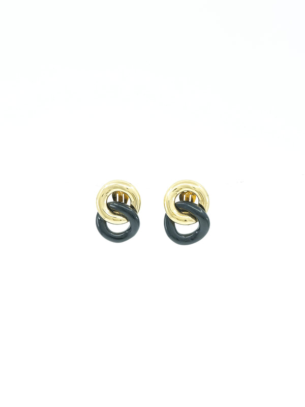 Givenchy Black and Goldtone Chain Earrings Accessory arcadeshops.com