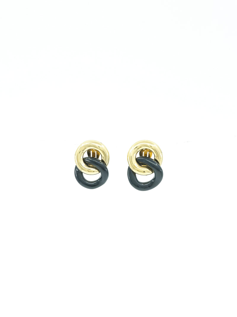 Givenchy Black and Goldtone Chain Earrings Accessory arcadeshops.com