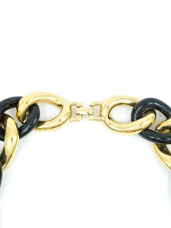 Givenchy Black and Goldtone Chain Necklace Accessory arcadeshops.com