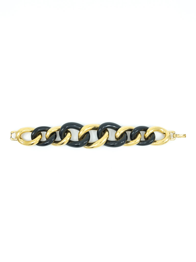 Givenchy Black and Goldtone Chain Bracelet Accessory arcadeshops.com