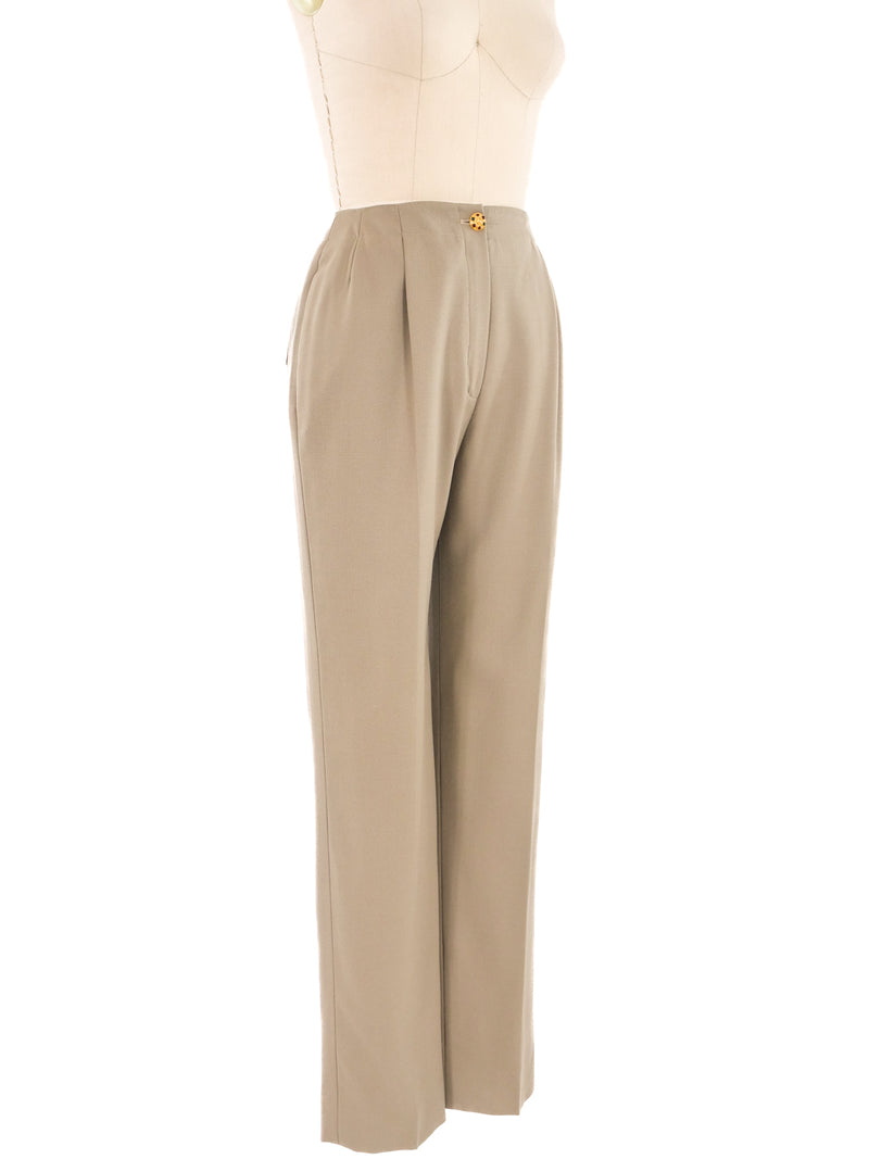 Chanel Khaki Trousers Bottom arcadeshops.com