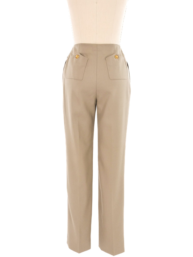 Chanel Khaki Trousers Bottom arcadeshops.com