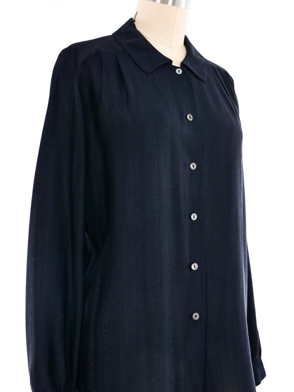 Gucci Logo Jacquard Blouse Top arcadeshops.com