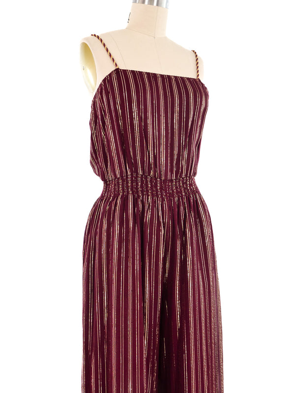 Lurex Striped Wine Jumpsuit Jumpsuit arcadeshops.com