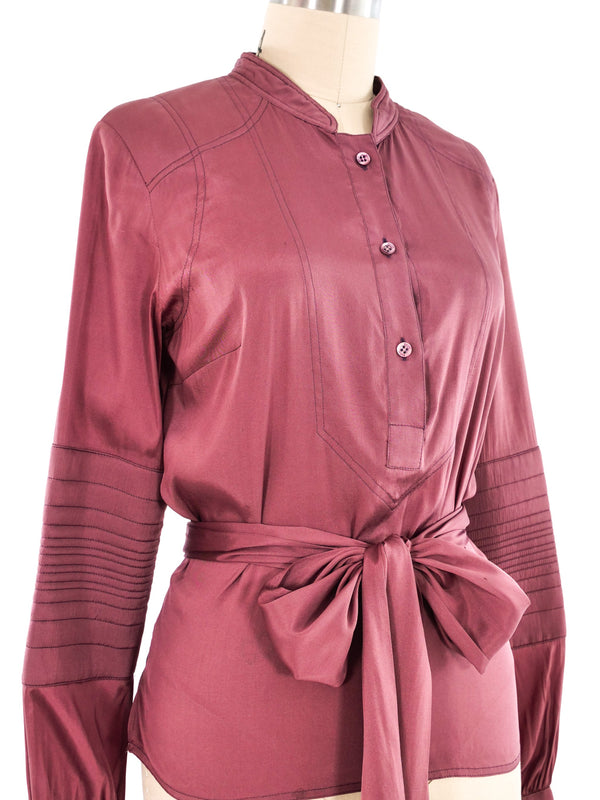 Gucci Dusty Rose Silk Blouse Top arcadeshops.com