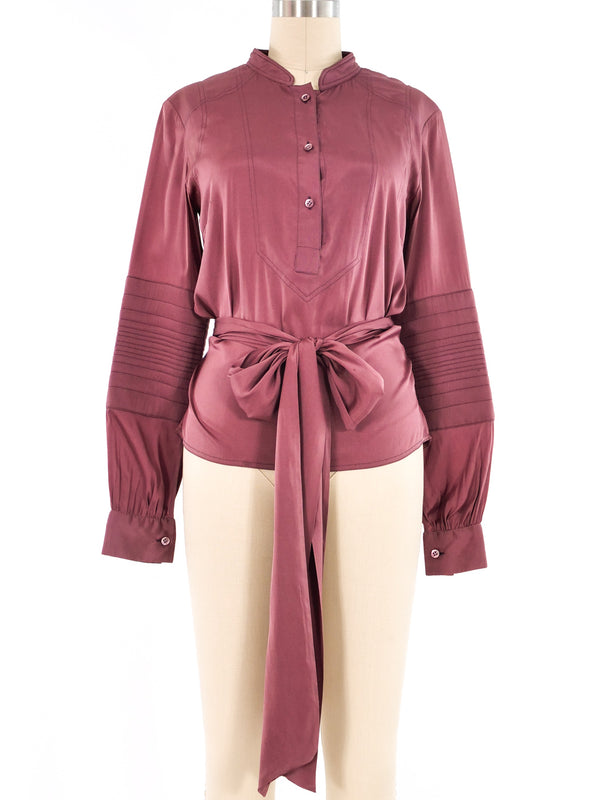 Gucci Dusty Rose Silk Blouse Top arcadeshops.com