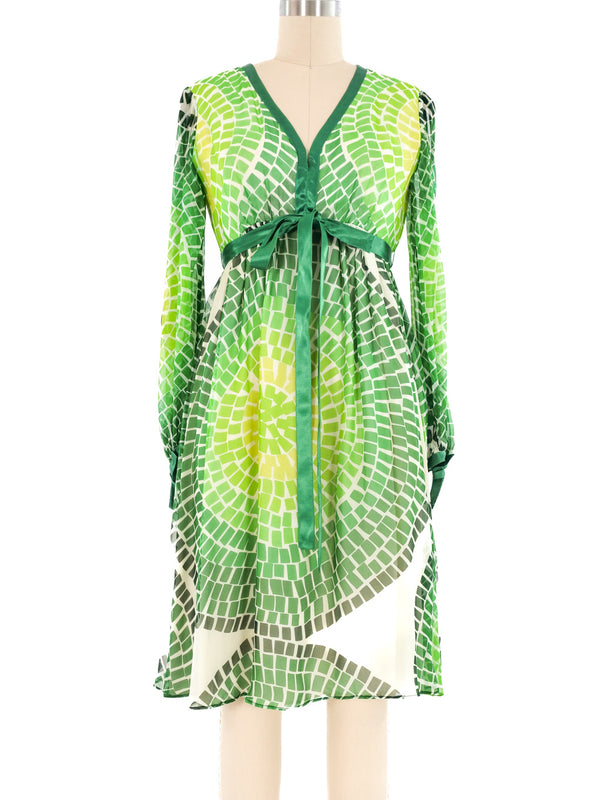 Malcolm Starr Split Sleeve Mosaic Print Dress Dress arcadeshops.com