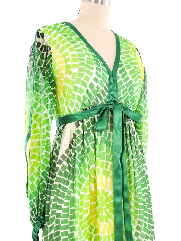 Malcolm Starr Split Sleeve Mosaic Print Dress Dress arcadeshops.com