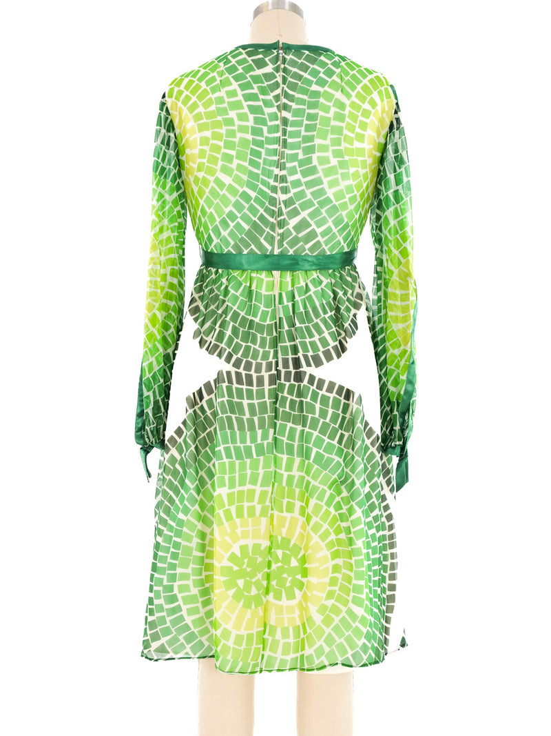 Malcolm Starr Split Sleeve Mosaic Print Dress Dress arcadeshops.com