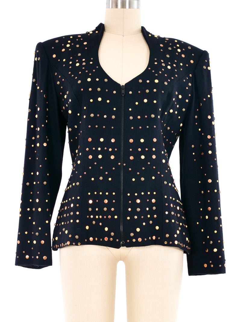 Mixed Metal Studded Jacket Jacket arcadeshops.com