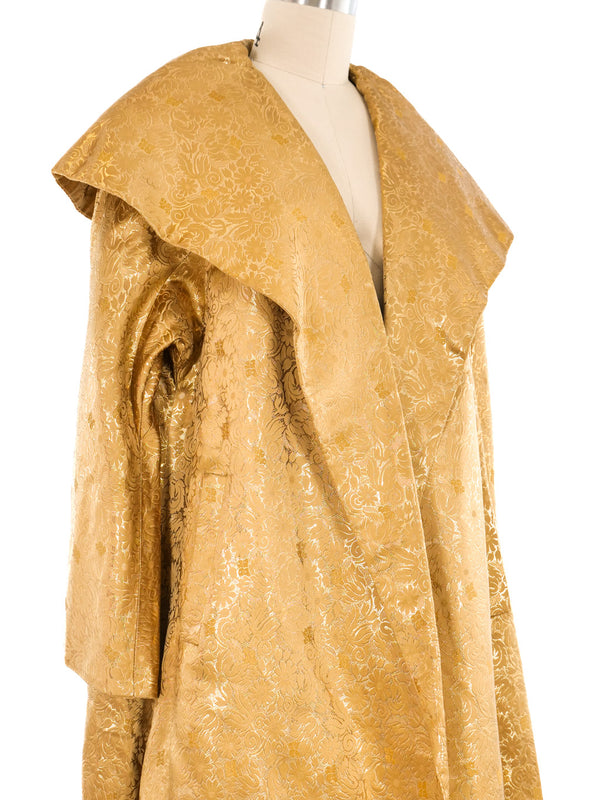 Metallic Gold Brocade Opera Coat Outerwear arcadeshops.com
