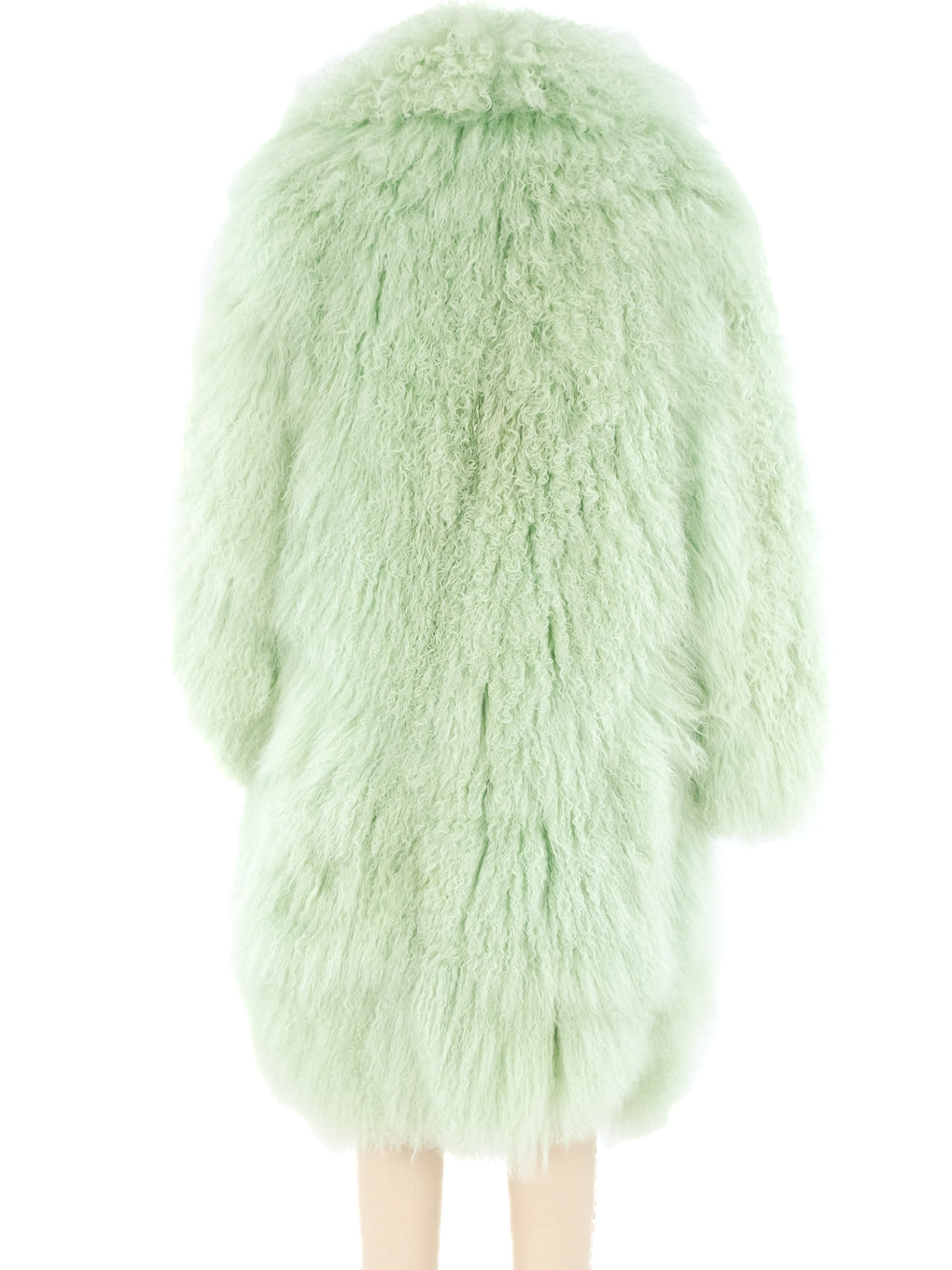 Mint green fur on sale coat