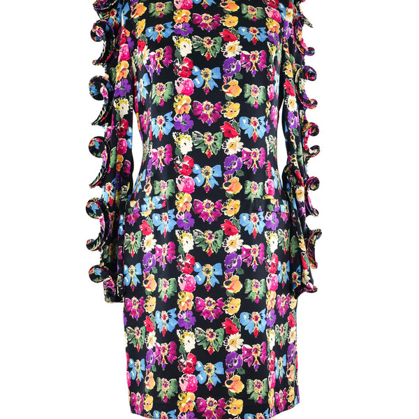 Arcade Louis Feraud Ruffled Floral Mini Dress