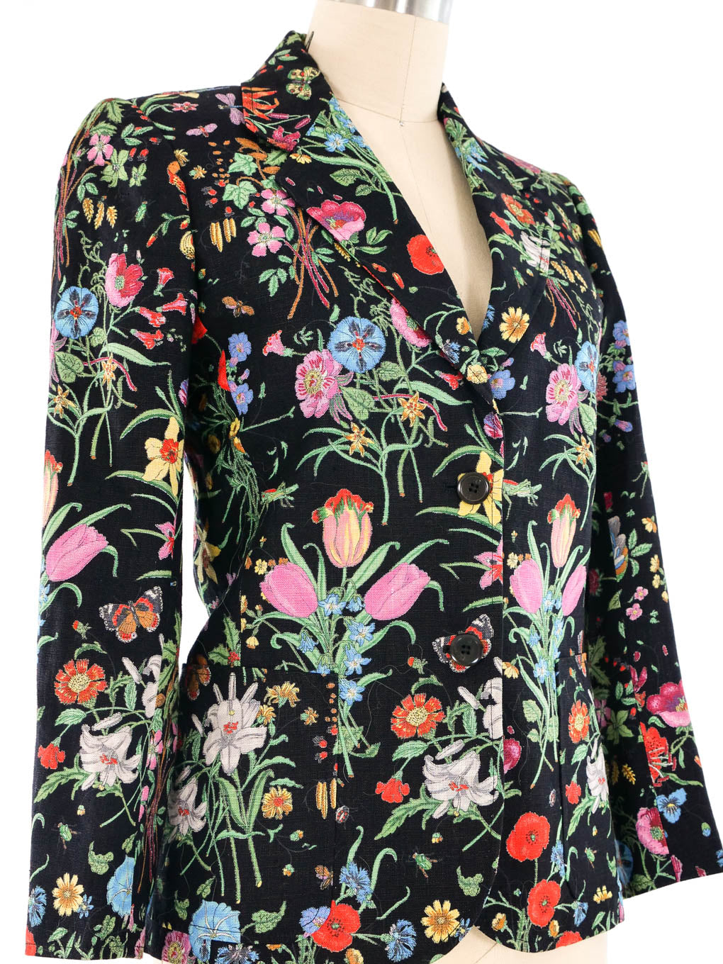 ジャケット ROCHAS Floral print blazer jacket Fuchsia ROWW15014ARW150X Rochas Fuchsia Floral Print Blazer Jacket for Women Online