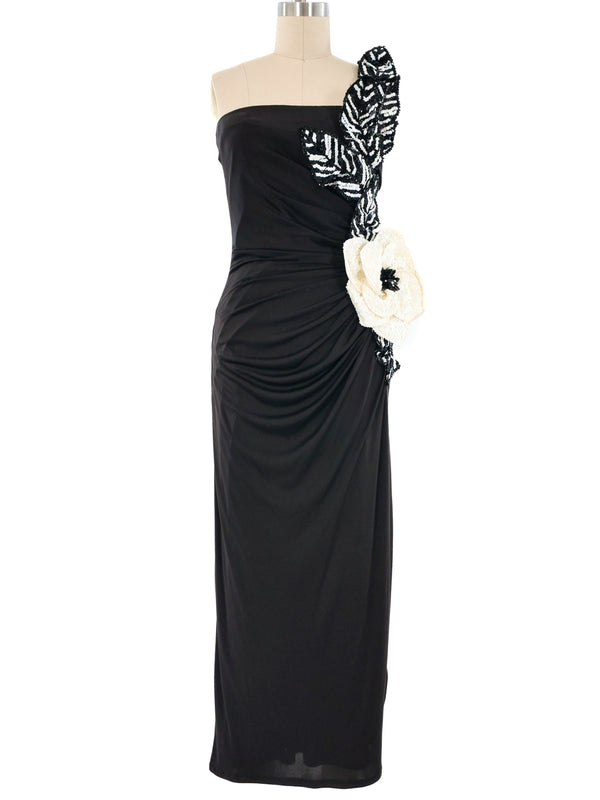 Eugene Alexander Sequined Hibiscus Gown Dress arcadeshops.com