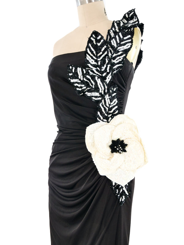 Eugene Alexander Sequined Hibiscus Gown Dress arcadeshops.com