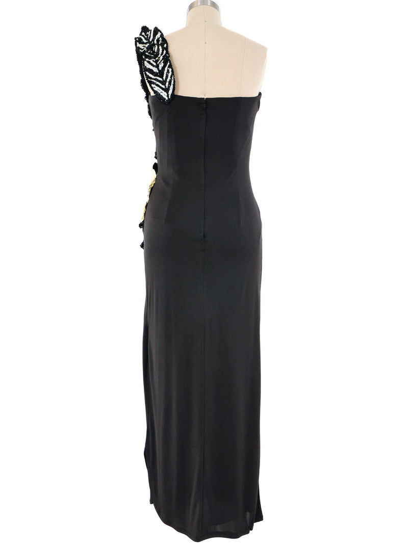 Eugene Alexander Sequined Hibiscus Gown Dress arcadeshops.com